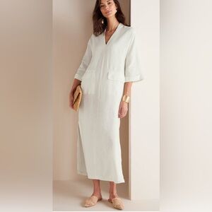 Soft Surroundings Kavala Linen Size M White Cream Dress